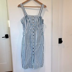 Forever 21 Blue and White Stripe Denim Dress